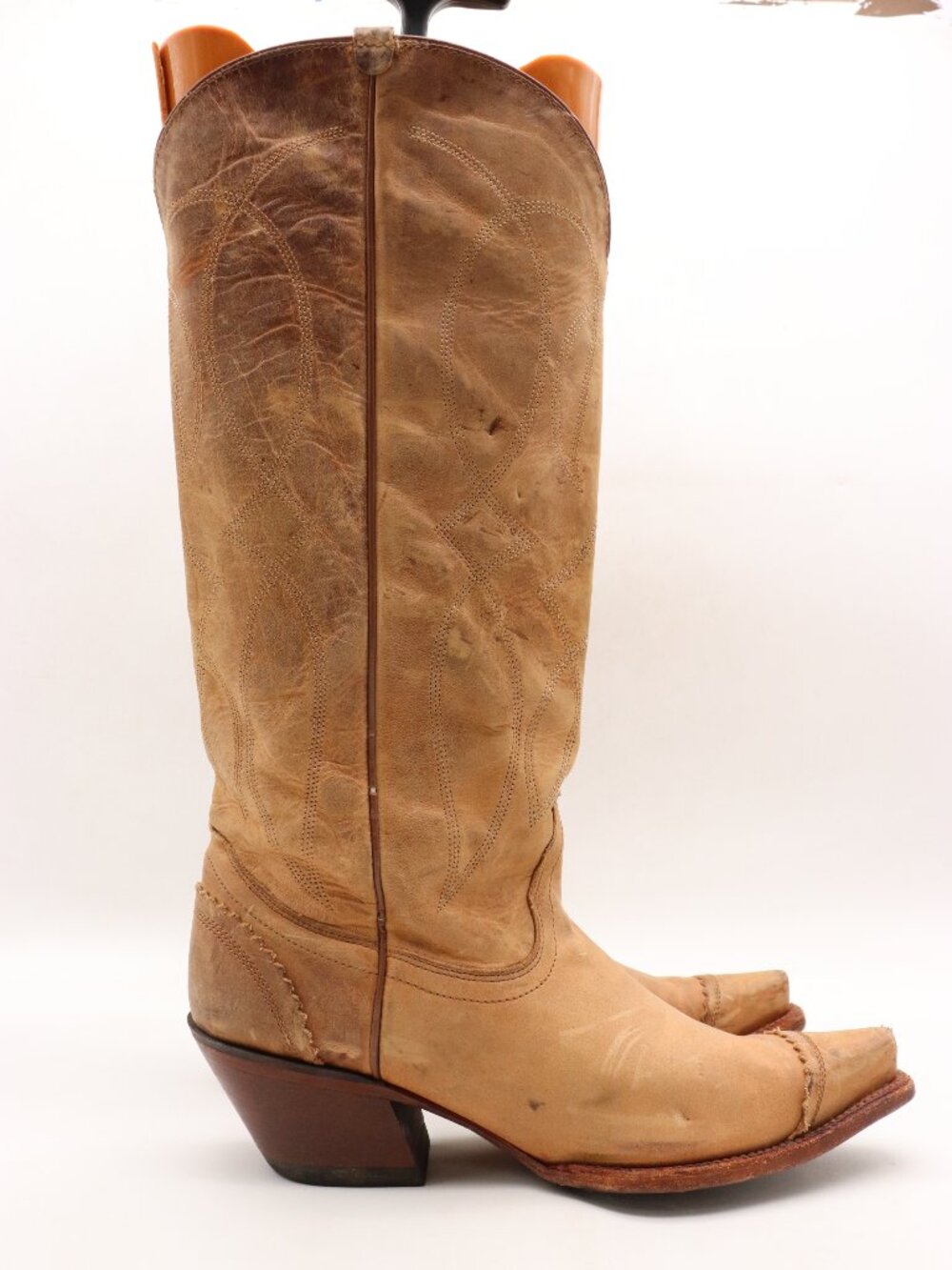 Tony Lama Latigo Tucson Women's Size 7 B Western Cowgirl Boots Tan Zip